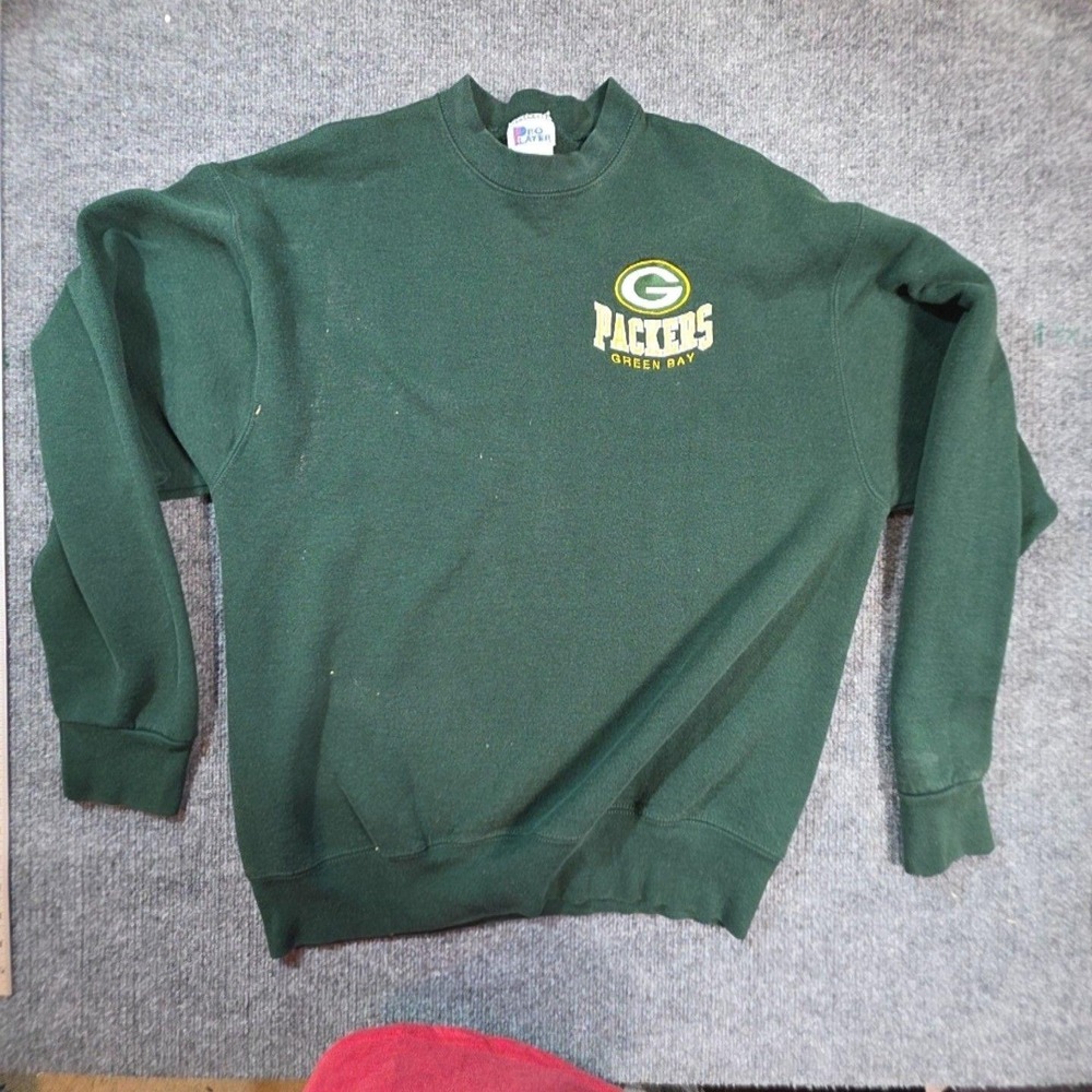 Vintage Green Bay Packers Sweatshirt Mens XL Green NFL Football Pro Player